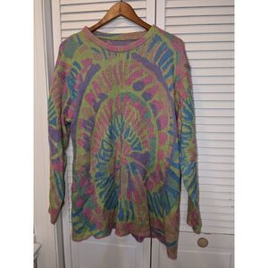 Vintage 80s Bright Pastel Super Soft Sweater L XL